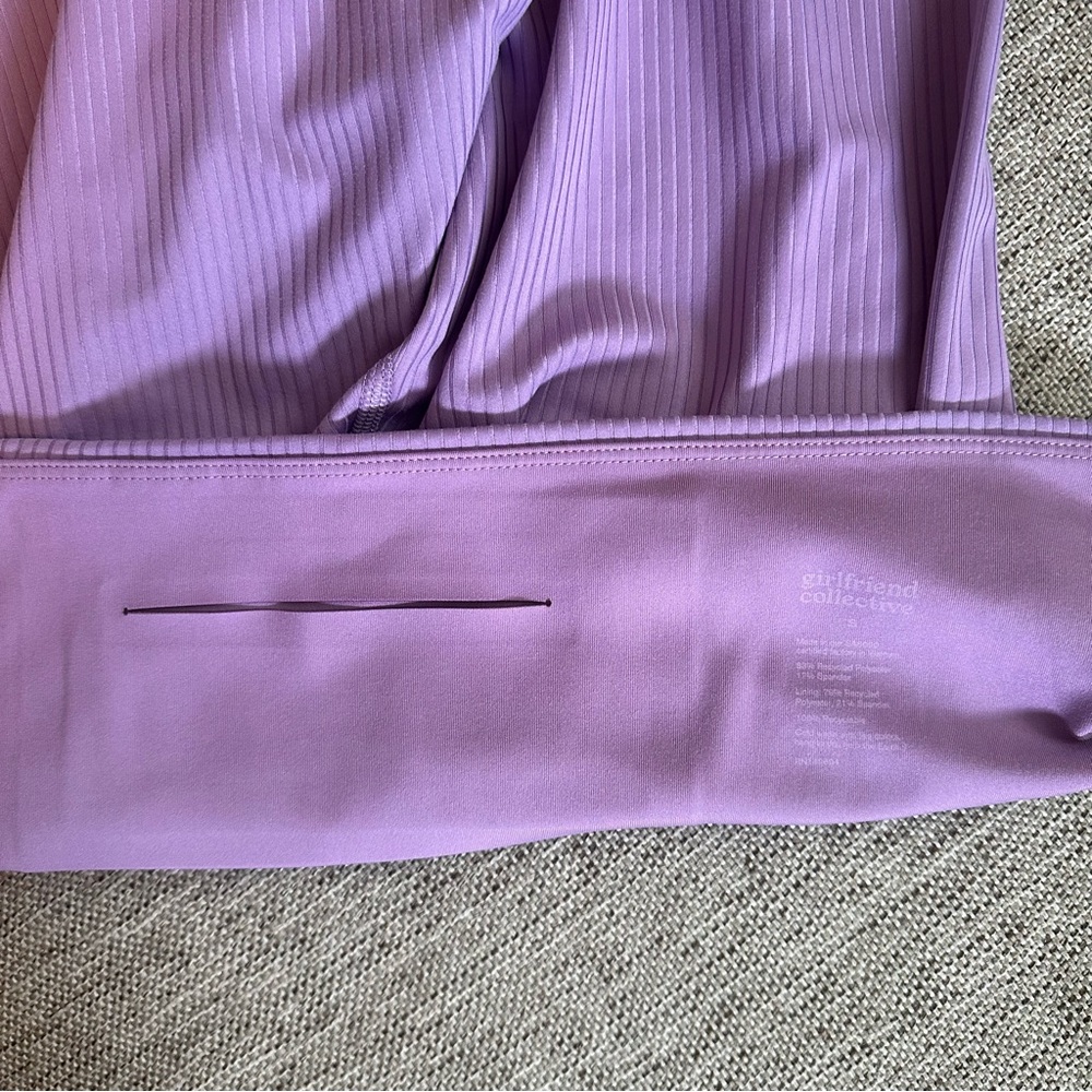 Girlfriend Collective Violet Ribbed High Rise Bike Short - Picture 6 of 6
